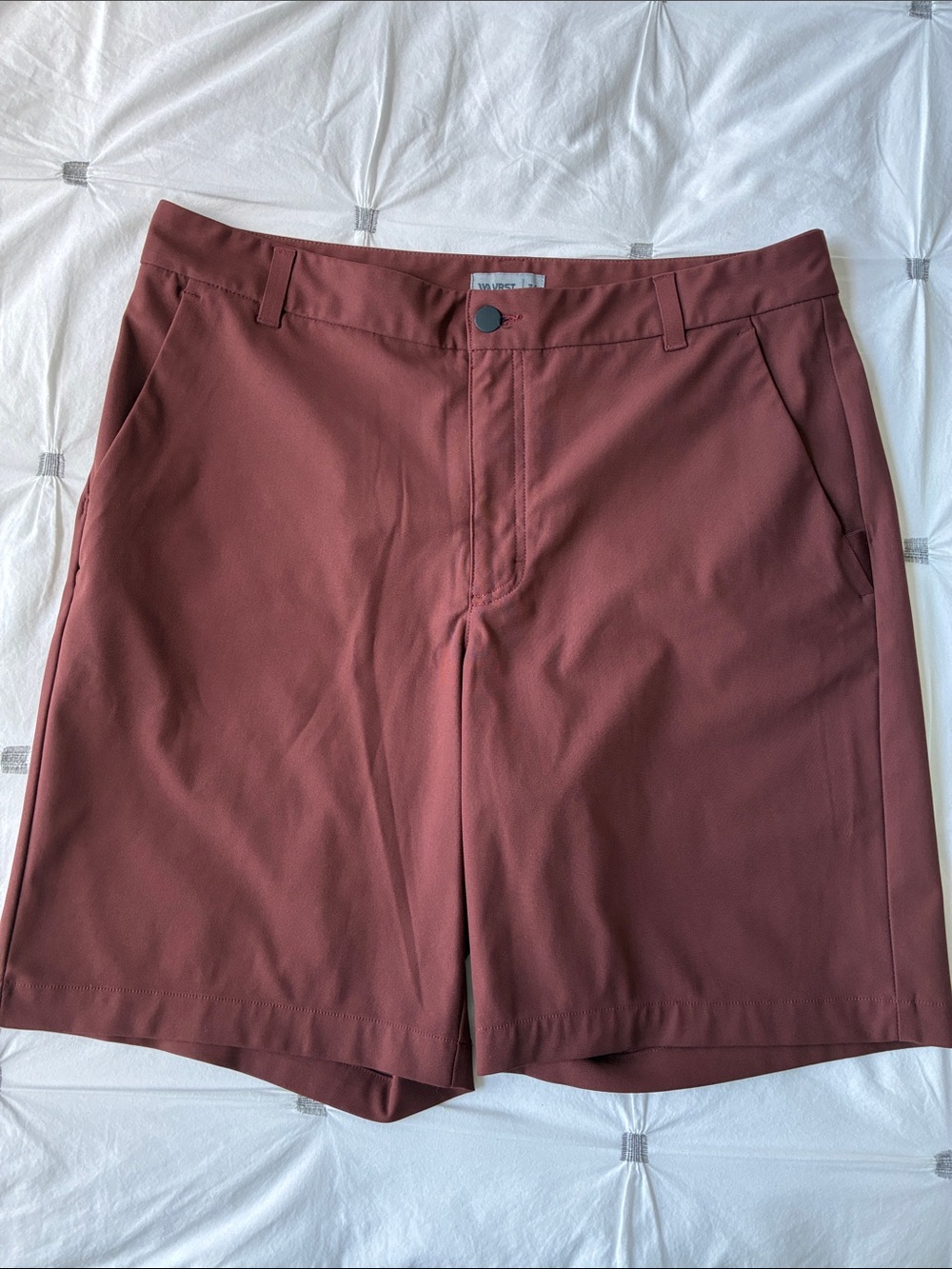 Men's Flat Front Performance Shorts - Brick Red